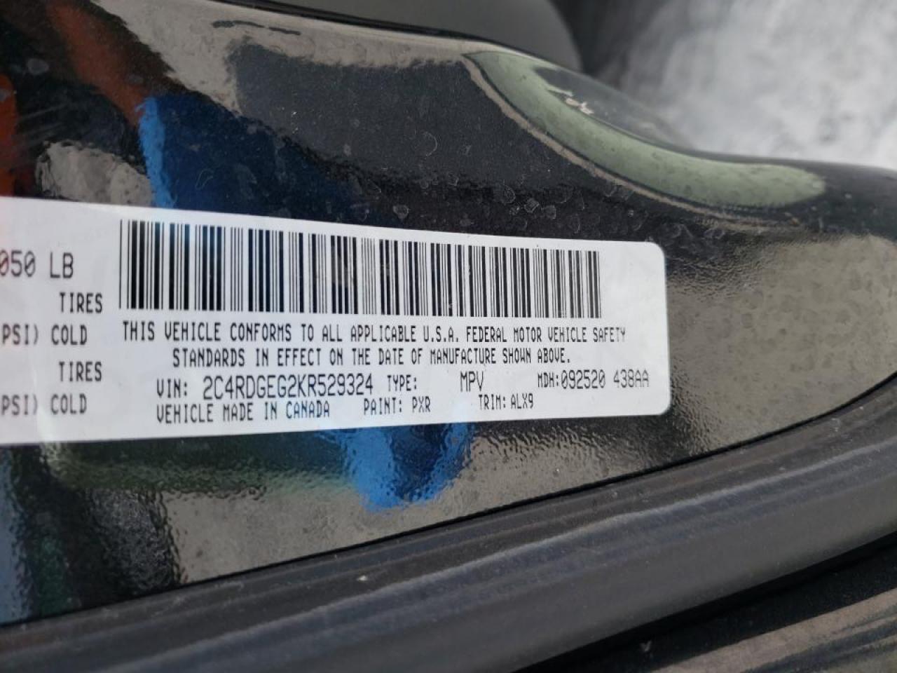 Photo 10 from auction – 2019 DODGE GRAND CARA with VIN 2C4RDGEG2KR529324