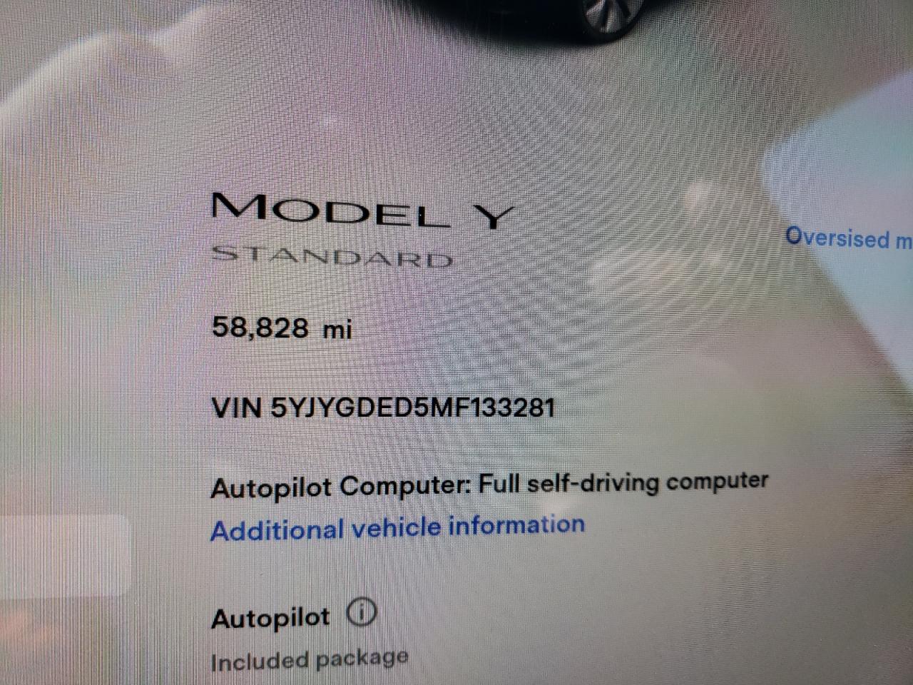 صورة رقم 8 من المزاد - 2021 TESLA MODEL Y مع VIN 5YJYGDED5MF133281