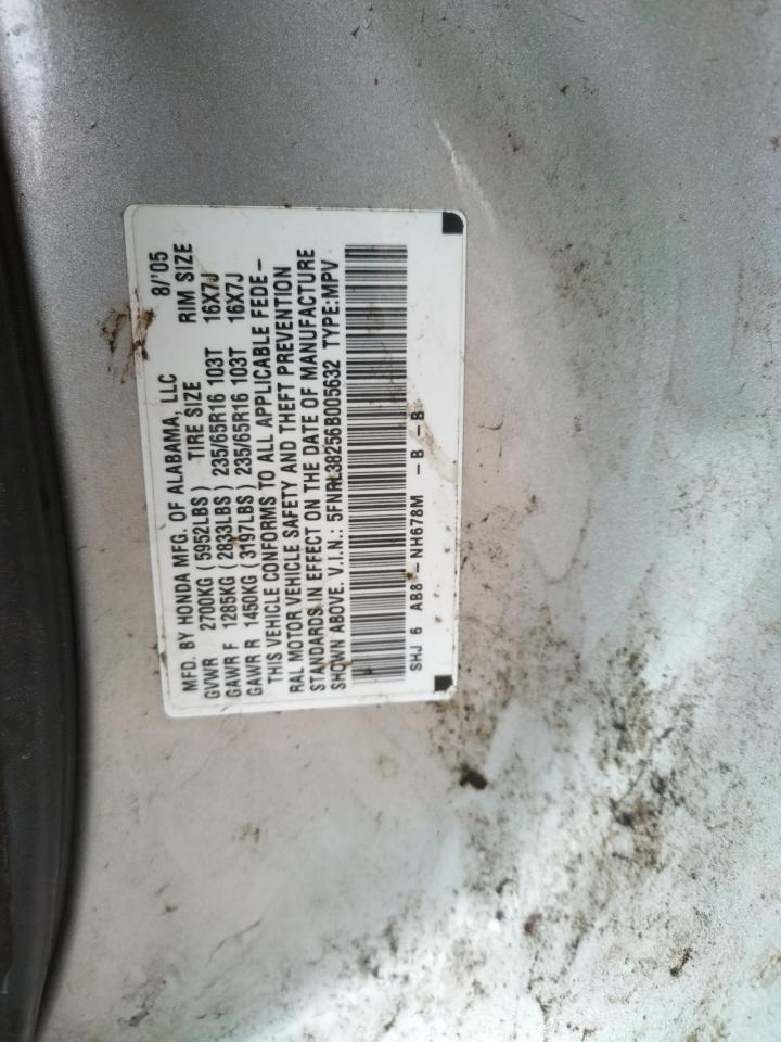 Photo 10 from auction – 2006 HONDA ODYSSEY LX with VIN 5FNRL38256B005632