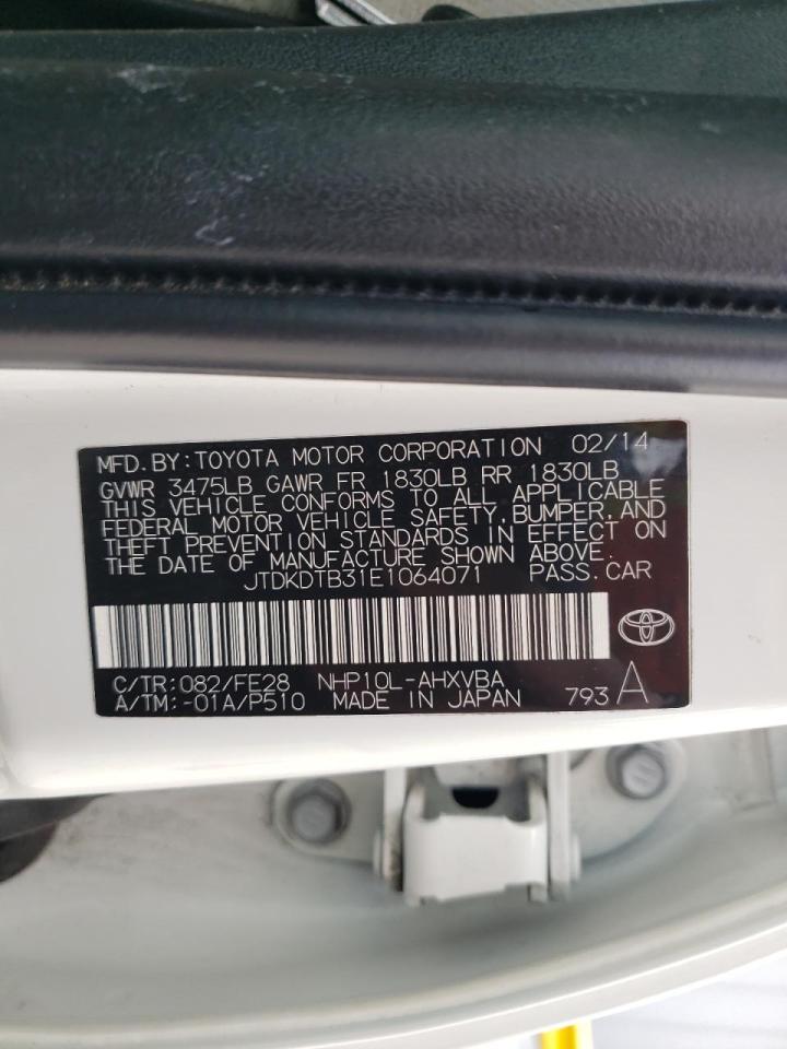 Photo 10 from auction – 2014 TOYOTA PRIUS C with VIN JTDKDTB31E1064071