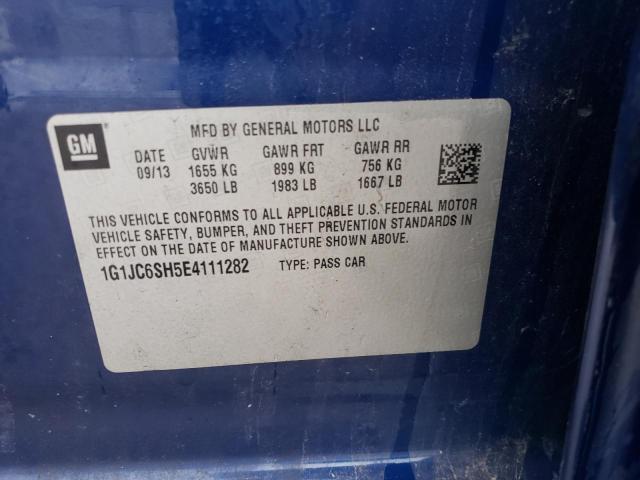 Photo 10 from auction – 2014 CHEVROLET SONIC LT with VIN 1G1JC6SH5E4111282