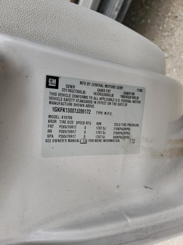 Photo 10 from auction – 2007 GMC YUKON with VIN 1GKFK13007J286172