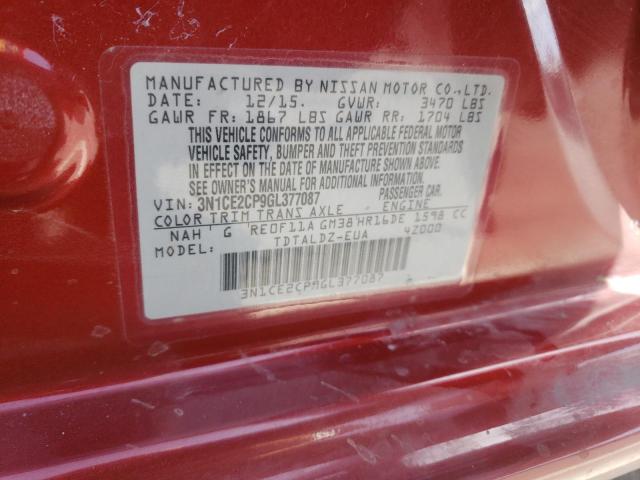 Photo 10 from auction – 2016 NISSAN VERSA NOTE with VIN 3N1CE2CP9GL377087