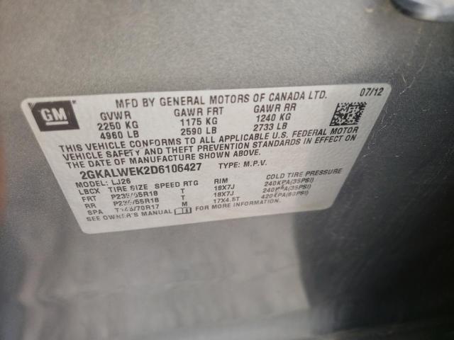 Photo 10 from auction – 2013 GMC TERRAIN SL with VIN 2GKALWEK2D6106427