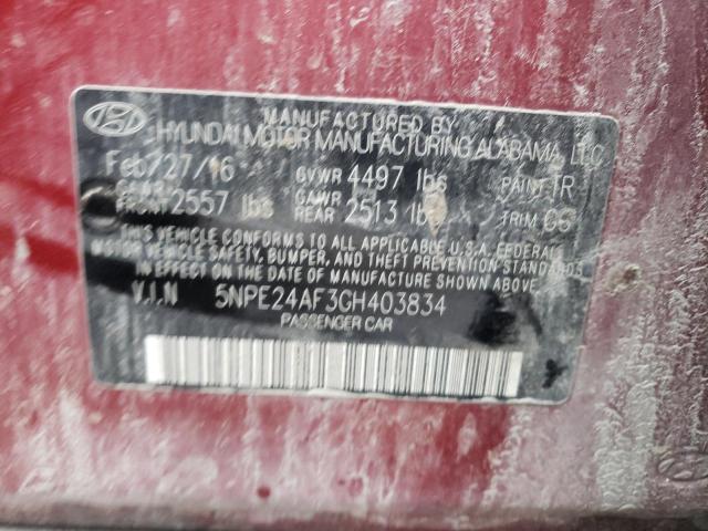 Photo 10 from auction – 2016 HYUNDAI SONATA SE with VIN 5NPE24AF3GH403834