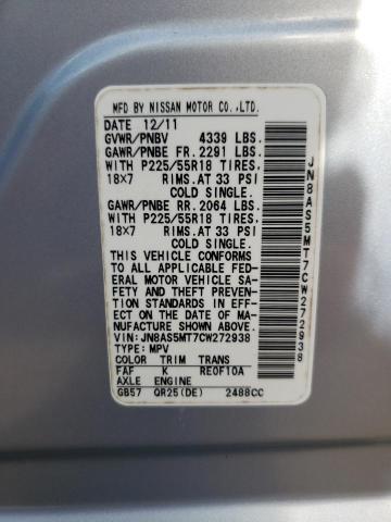 Photo 10 from auction – 2012 NISSAN ROGUE S with VIN JN8AS5MT7CW272938