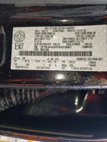 Photo 10 from auction – 2015 FORD F150 SUPER with VIN 1FTEW1E87FKD72683
