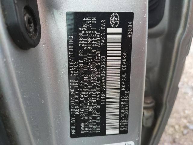 Photo 10 from auction – 2004 TOYOTA CAMRY LE with VIN 4T1BF32K44U570553