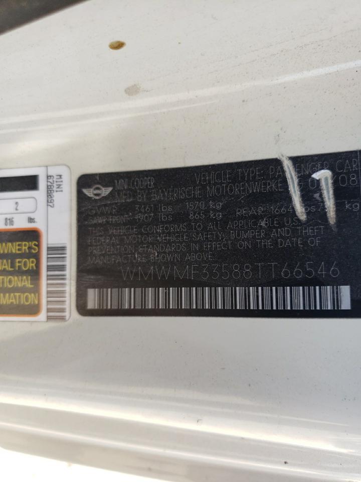 Photo 10 from auction – 2008 MINI COOPER with VIN WMWMF33588TT66546