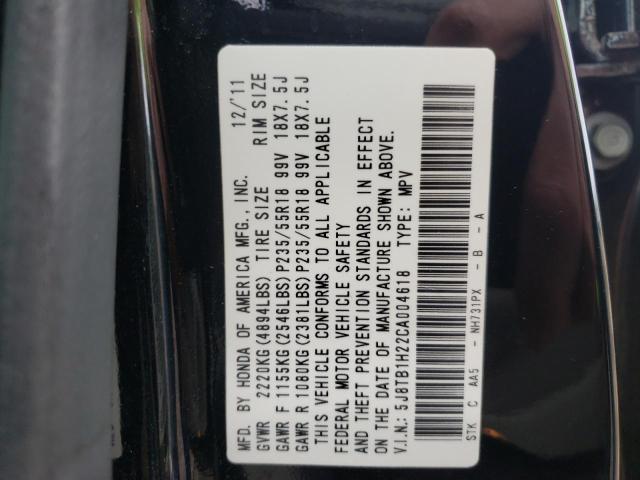 Photo 10 from auction – 2012 ACURA RDX with VIN 5J8TB1H22CA004618
