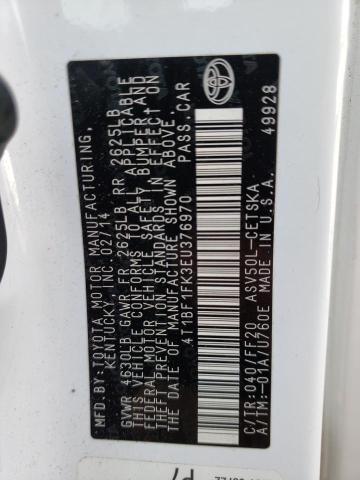 Photo 10 from auction – 2014 TOYOTA CAMRY L with VIN 4T1BF1FK3EU376970
