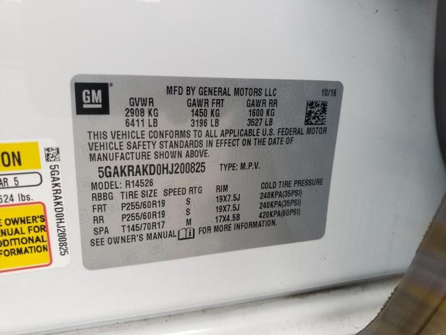 Photo 10 from auction – 2017 BUICK ENCLAVE with VIN 5GAKRAKD0HJ200825