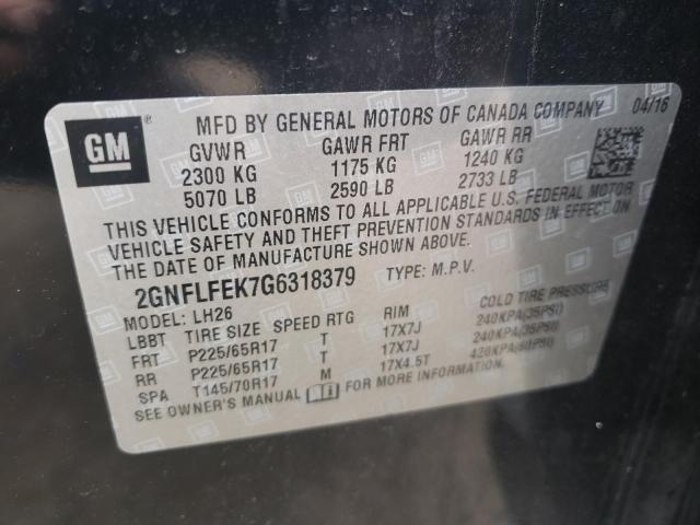 Photo 10 from auction – 2016 CHEVROLET EQUINOX LT with VIN 2GNFLFEK7G6318379