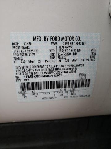 Foto 10 de la subasta – 2021 FORD EXPLORER X con VIN 1FMSK8DH4MGA12971