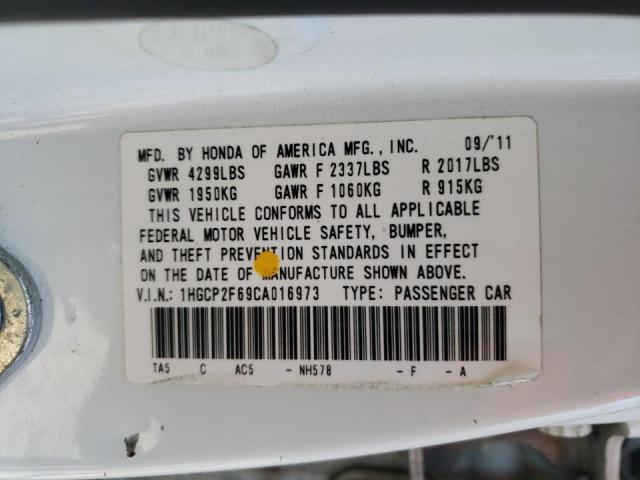 Photo 10 from auction – 2012 HONDA ACCORD SE with VIN 1HGCP2F69CA016973