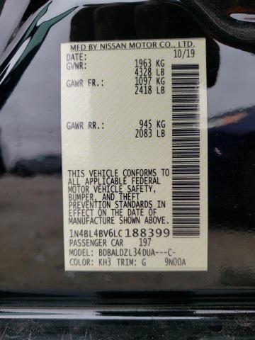 Photo 10 from auction – 2020 NISSAN ALTIMA S with VIN 1N4BL4BV6LC188399