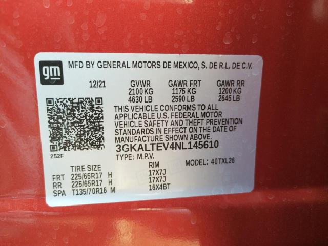 Photo 10 from auction – 2022 GMC TERRAIN SL with VIN 3GKALTEV4NL145610