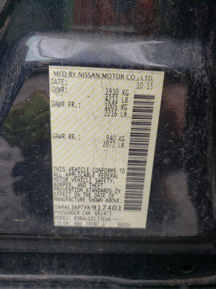 Photo 10 from auction – 2015 NISSAN ALTIMA 2.5 with VIN 1N4AL3AP7FN917401