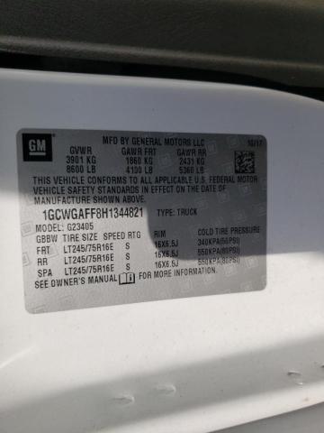Photo 10 from auction – 2017 CHEVROLET EXPRESS G2 with VIN 1GCWGAFF8H1344821