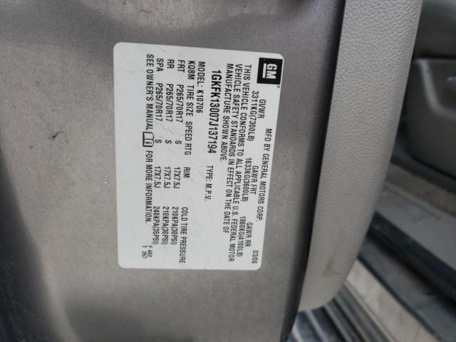 Photo 10 from auction – 2007 GMC YUKON with VIN 1GKFK13007J137194