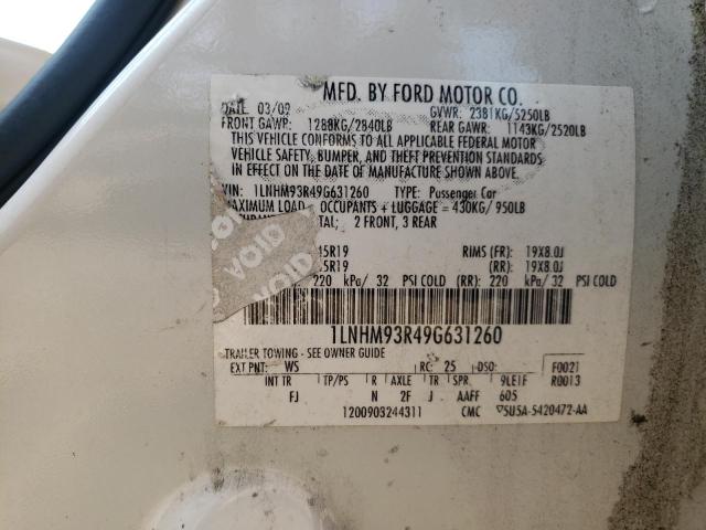 Photo 10 from auction – 2009 LINCOLN MKS with VIN 1LNHM93R49G631260