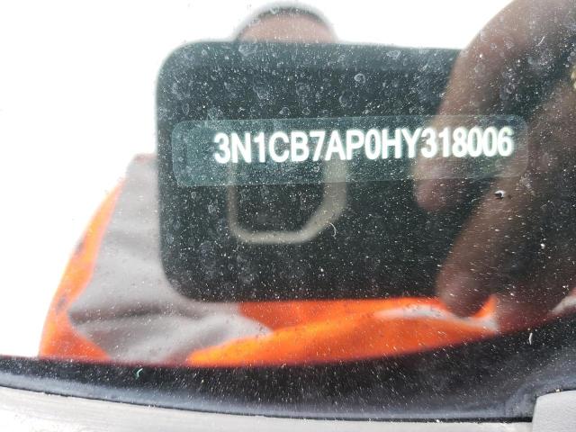 Photo 10 from auction – 2017 NISSAN SENTRA SR with VIN 3N1CB7AP0HY318006