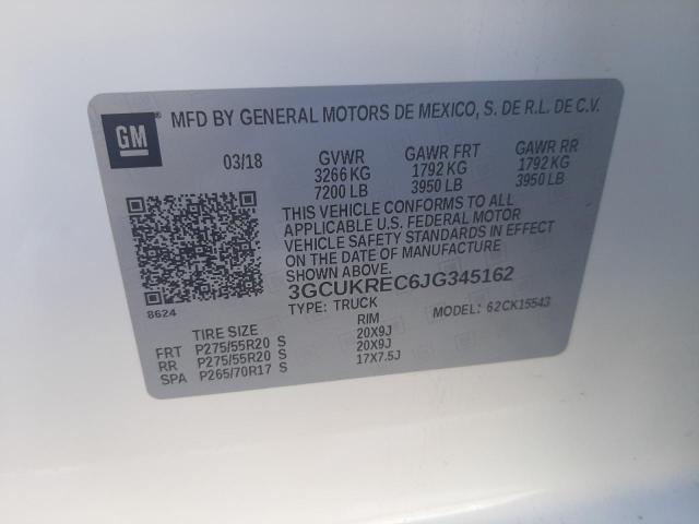 Photo 10 from auction – 2018 CHEVROLET SILVERADO with VIN 3GCUKREC6JG345162