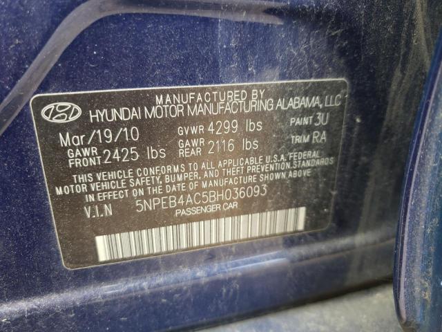 Photo 10 from auction – 2011 HYUNDAI SONATA GLS with VIN 5NPEB4AC5BH036093