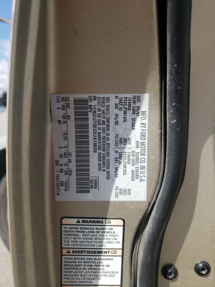 Photo 10 from auction – 2002 FORD EXPLORER X with VIN 1FMZU72E22UA18858