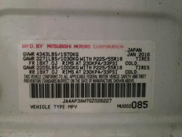 Photo 10 from auction – 2016 MITSUBISHI OUTLANDER with VIN JA4AP3AW7GZ026227