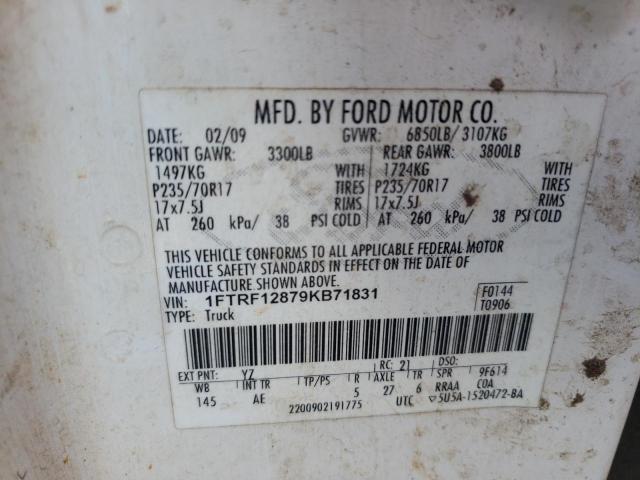 Photo 10 from auction – 2009 FORD F150 with VIN 1FTRF12879KB71831