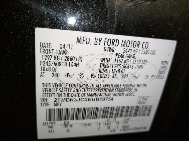 Photo 10 from auction – 2011 FORD EDGE SEL with VIN 2FMDK3JCXBBB18754