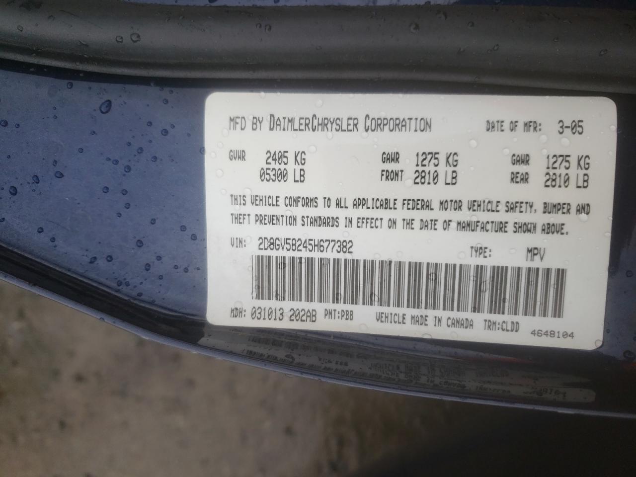 Photo 10 from auction – 2005 DODGE MAGNUM R/T with VIN 2D8GV58245H677382