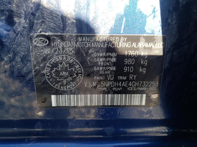 Photo 10 from auction – 2016 HYUNDAI ELANTRA SE with VIN 5NPDH4AE4GH732253