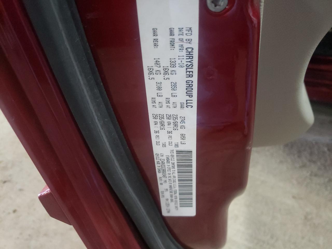 Photo 10 from auction – 2011 DODGE GRAND CARA with VIN 2D4RN3DG3BR603487