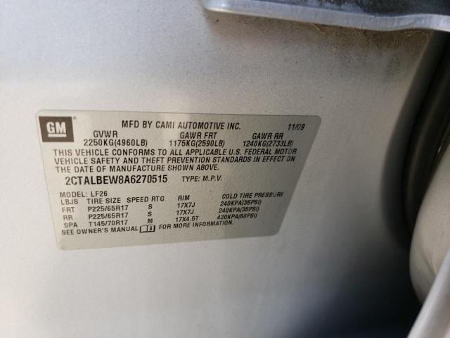 Photo 10 from auction – 2010 GMC TERRAIN SL with VIN 2CTALBEW8A6270515