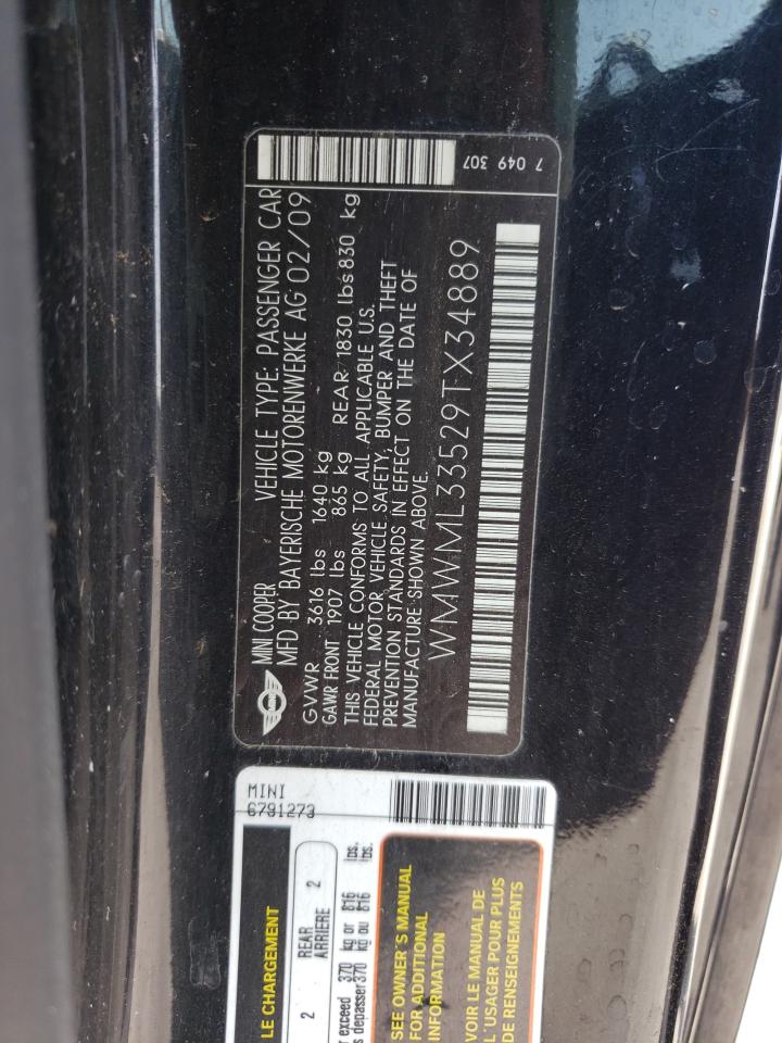 Photo 10 from auction – 2009 MINI COOPER CLU with VIN WMWML33529TX34889