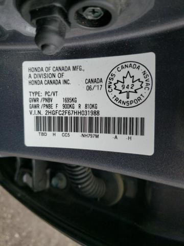Photo 10 from auction – 2017 HONDA CIVIC LX with VIN 2HGFC2F67HH031988