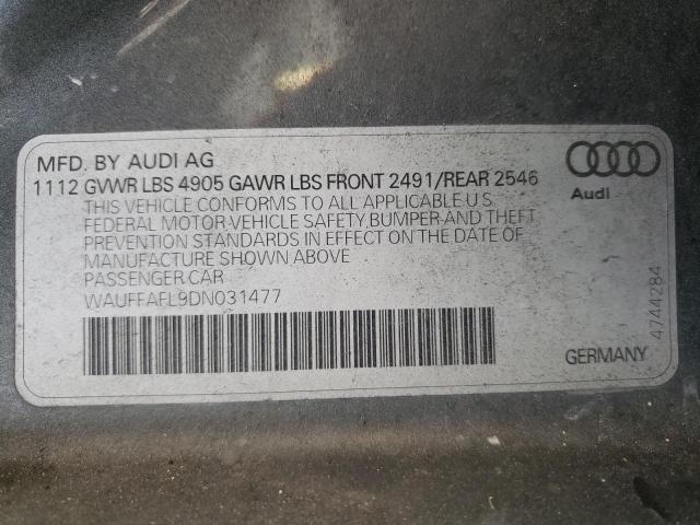 Photo 10 from auction – 2013 AUDI A4 PREMIUM with VIN WAUFFAFL9DN031477