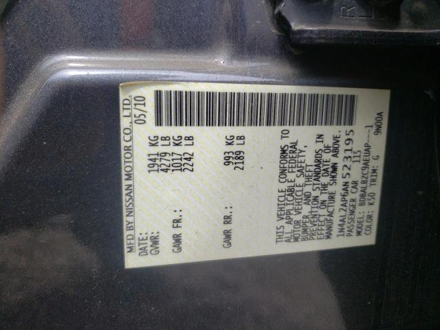 Photo 10 from auction – 2010 NISSAN ALTIMA BAS with VIN 1N4AL2AP6AN523195