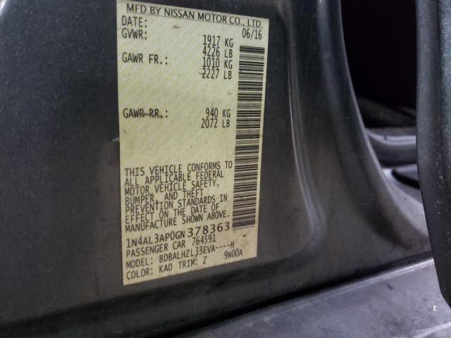Photo 10 from auction – 2016 NISSAN ALTIMA 2.5 with VIN 1N4AL3AP0GN378363