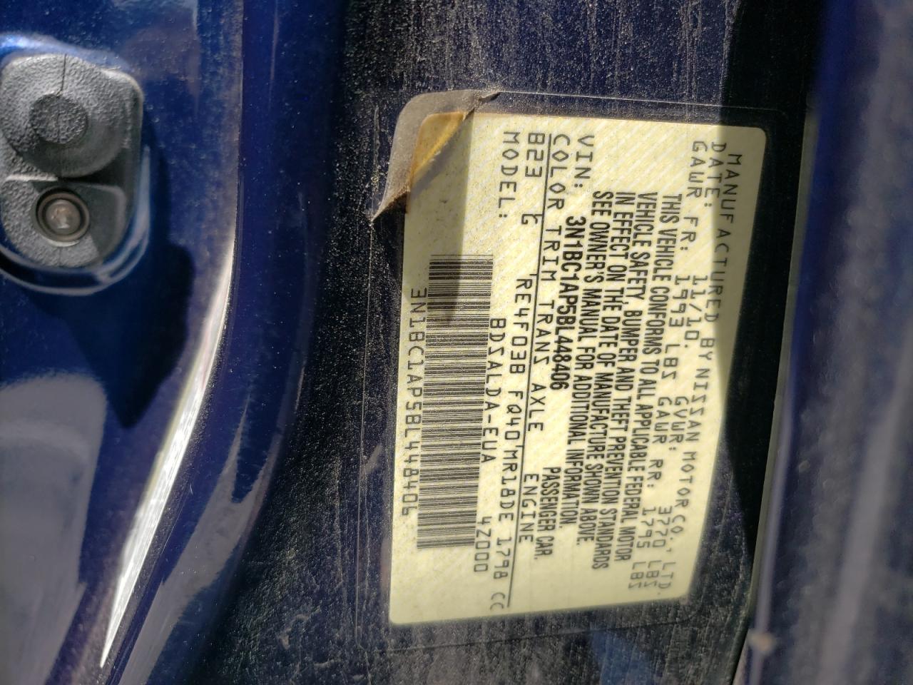 Photo 10 from auction – 2011 NISSAN VERSA S with VIN 3N1BC1AP5BL448406