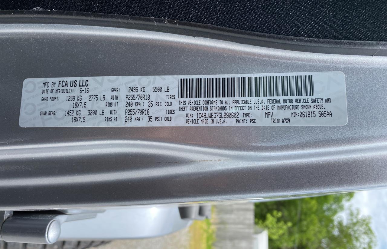 Photo 10 from auction – 2016 JEEP WRANGLER U with VIN 1C4BJWEG7GL290602