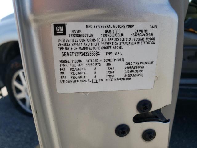 Photo 10 from auction – 2004 BUICK RAINIER CX with VIN 5GAET13P342266684
