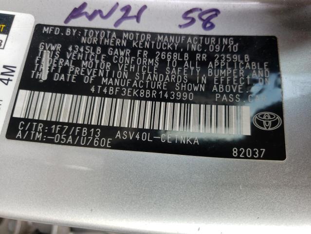 Photo 10 from auction – 2011 TOYOTA CAMRY BASE with VIN 4T4BF3EK8BR143990