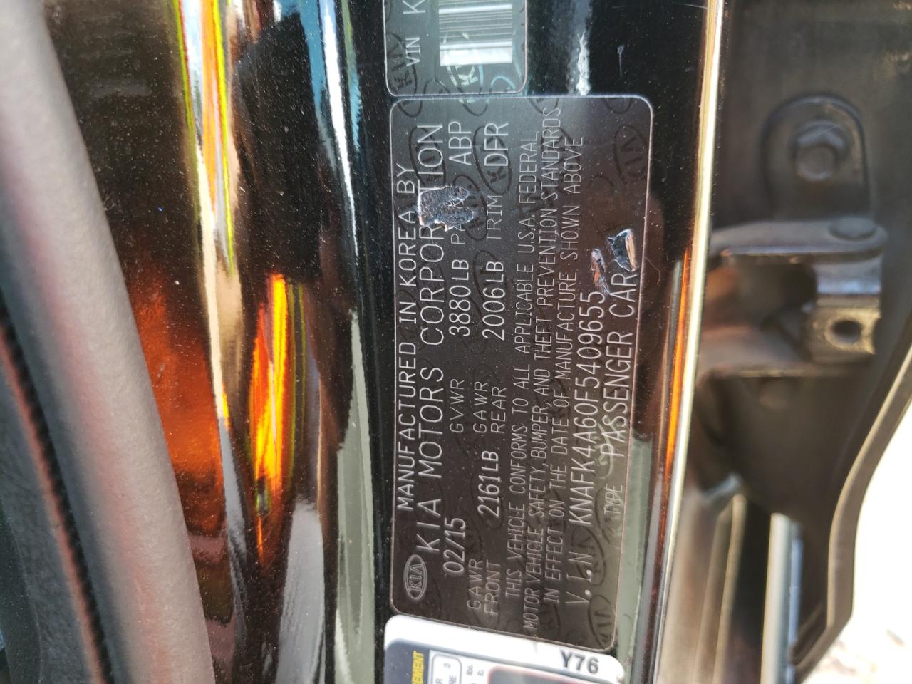 Photo 10 from auction – 2015 KIA FORTE LX with VIN KNAFK4A60F5409655