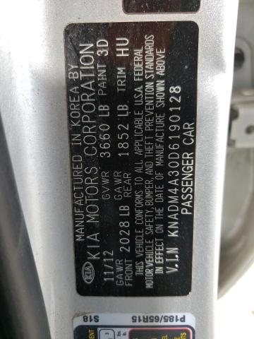 Photo 10 from auction – 2013 KIA RIO LX with VIN KNADM4A30D6190128