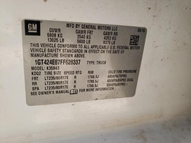 GMC SIERRA K35 2015 с VIN 1GT424E87FF628337 - Фото с аукциона