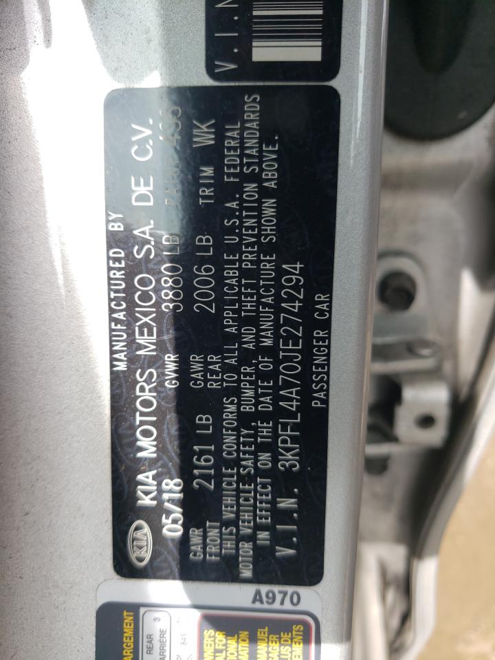 Photo 10 from auction – 2018 KIA FORTE LX with VIN 3KPFL4A70JE274294