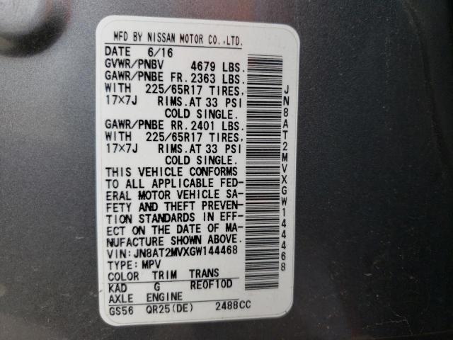 Photo 10 from auction – 2016 NISSAN ROGUE S with VIN JN8AT2MVXGW144468